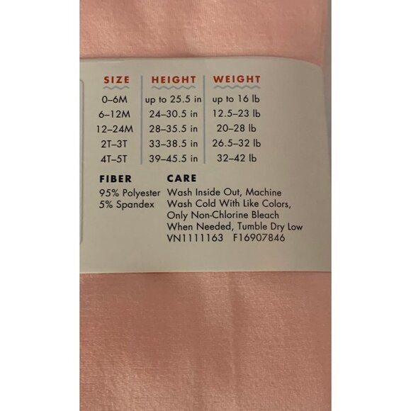 Cat & Jack Toddler Girls Pink Fleeced Line Leggings Size 12-24 months - Picture 4 of 5
